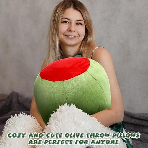 Beeveer Decorative Cute Olive Plush Pillow Kawaii Fruit Stuff Hugging Plushies Gift Soft Novelty Pillow Cushion Seat Decor for Home Room thumbnail 5