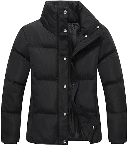 GIMECEN Women's Winter Coat Full-Zip Down Jacket Waterproof Puffer Coat Warm Parkas Long Sleeve Outerwear - Image 1