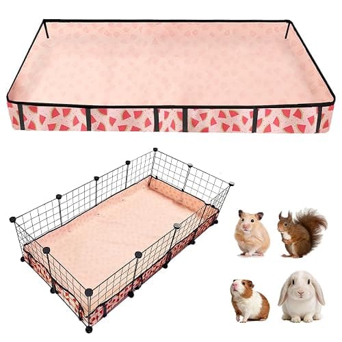 JOGEPEYO Waterproof Guinea Pig Cage Liners, Washable & Reusable Small Animal Cage Mat, for Rabbit, Hamster, Chinchilla, Hedgehog (Watermelon),C&C 24x48 inches - Image 1