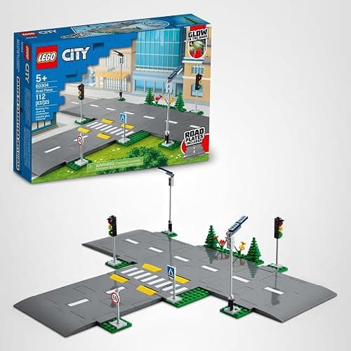 LEGO City Road Plates 60304 - Building Toy Set, Featuring Traffic Lights, Trees, Glow in The Dark Bricks, Combine City Series Sets, Great Gift for Kids, Boys, and Girls Ages 5+ thumbnail 9