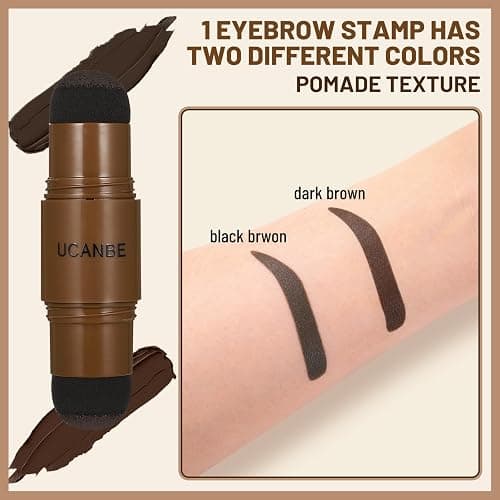 UCANBE 25PCS Eyebrow Stamp Stencil Kit With Dual-Color Eyebrow Stamp Pomade,20 Reusable Eyebrow Stencils,Finising Powder,Brush,Eyebrow Razor,Zipper Pouch,Waterproof Eye Brow Stamping and Shaping Kit04 thumbnail 4