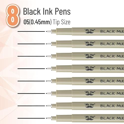 Mr. Pen - 0.45mm Micro Fine Point Pens, 8 Pack - Black Ink Pens for Drawing, Bible Journaling & Sketching thumbnail 3
