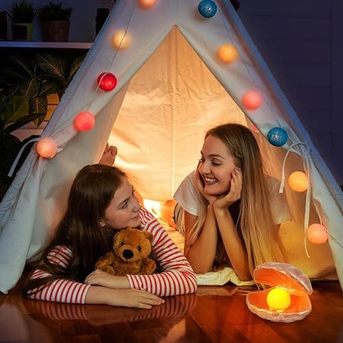 IMIKEYA Shell Pearl Light LED Accent Lamp Portable Night Light Pearl in Shell Desktop Ornament Home Decor for Bedroom Living Room (Pink) - Pink thumbnail 3