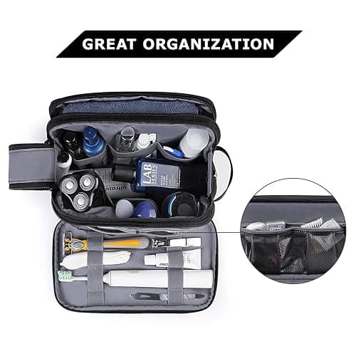 BAGSMART Toiletry Bag for Men, Travel Toiletry Organizer Dopp Kit Water-resistant Shaving Bag for Toiletries Accessories, Door Room Essentials, Black-medium thumbnail 2