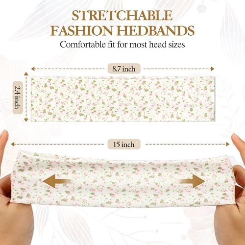 Gift for Women 8pcs Fashion Headband: Headbands for Women Girls Birthday Gift Stocking Stuffers Soft Fabric Hairbands Hair Styling Accessories Valentines Day Gifts for Her Woman Teen Girls Wife Sister thumbnail 2