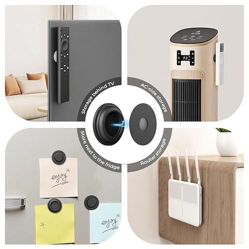 UMUST 4Pcs Magnetic Remote Control Holder, Upgrades Silicone Wall Mount Self-Adhesive Remote Control Stand, Organizer Storage for Air Conditioner & TV Remotes, Caddy Back of Televisions (Black) thumbnail 7