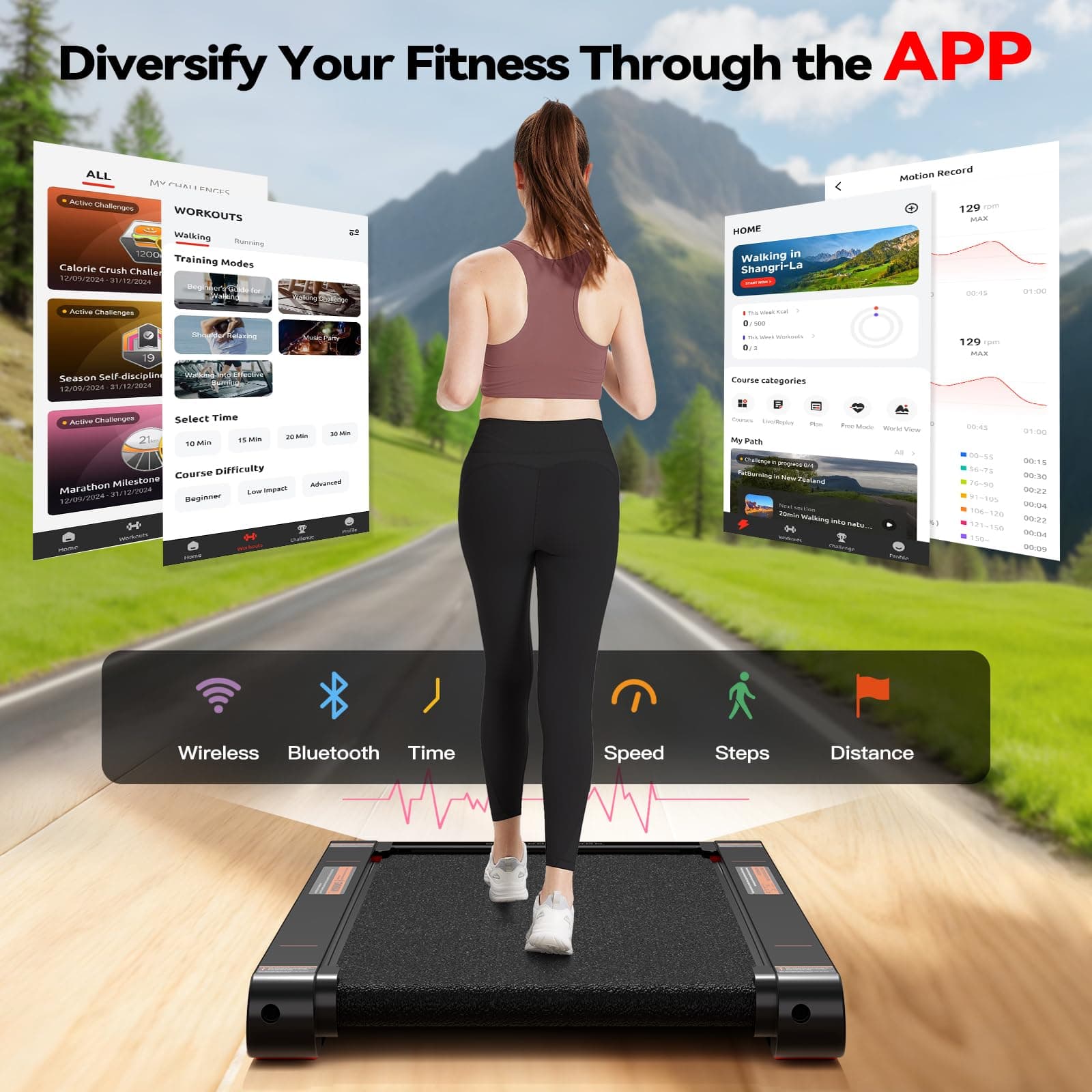 Sperax 3 in 1 Walking Vibration Pad, Under Desk Treadmill with APP, Portable Treadmills for Home, Walking Pad Treadmill with Remote Control thumbnail 3