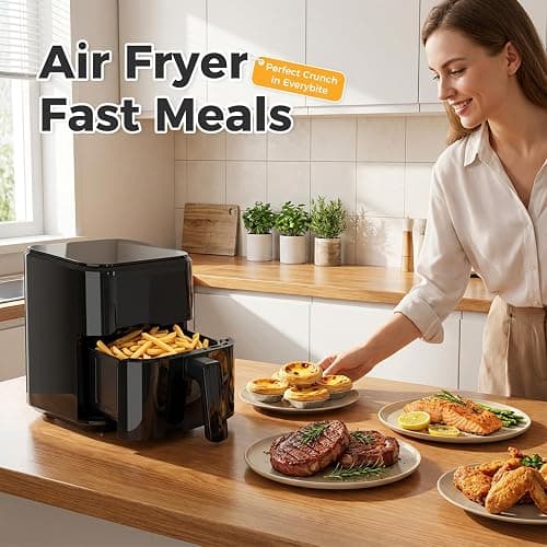 DUMOS 3 Qt Air Fryer, Compact Digital Airfryer with Auto Shut-Off, Fast Cooking for Quick Easy Meals, Space Saving Mini Air Fryer for Small Kitchens, Apartments & Singles thumbnail 7