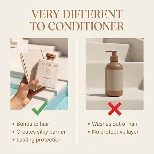 Coastal Grl PRE-SWIM Saltwater & Chlorine Hair Protectant, Leave In Conditioner for Swimming, Pool & Beach for Dry Frizzy, Color Treated Hair & Extensions, Tropical Coconut Pineapple Scent, 6.8 fl oz thumbnail 5