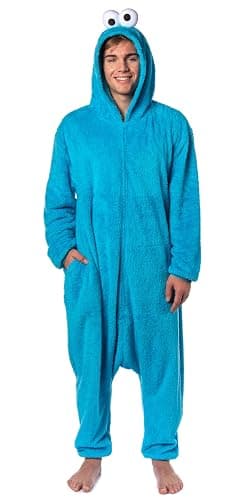 Sesame Street Character Union Suit Kigurumi Hooded One Piece Footless Fleece Pajama - Image 1