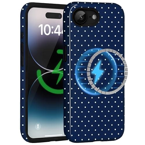 Amzfield Compatible with iPhone 16e/17e Case Compatible with Magsafe Cute Striped Aesthetic Magnetic Women Girls Girly Dual Layer Hybrid Protection Case for iPhone 16e for iPhone 17e, Navy Blue thumbnail 7