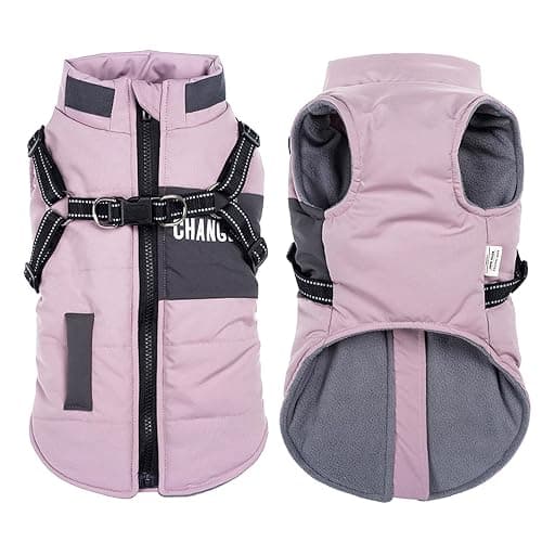 Oslueidy Vestes d'hiver pour Chiens, Manteaux Chauds pour Chiens Vêtements réfléchissants pour Chien Gilet imperméable pour Chiot avec Harnais pour Chiens de Petite et Moyenne Taille - Image 1