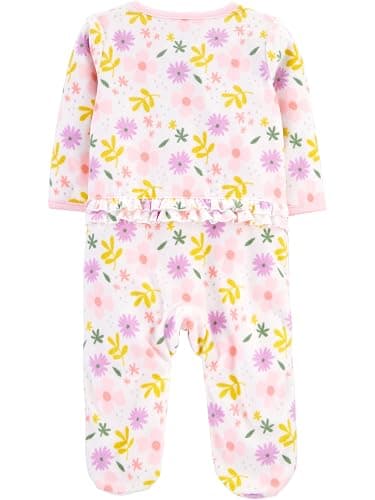 Simple Joys by Carter's Baby Girls' Cotton and Fleece Footed Sleep and Play, Pack of 2 thumbnail 2