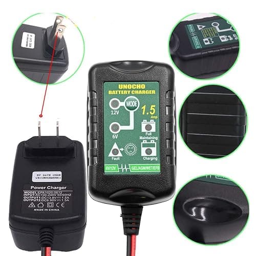 6V 12V Battery Charger 1.5A Automatic Battery maintainer trickle Battery Charger Smart Float Charger for auto car Motorcycle Lawn Mower Boat Motorcycle Snowmobile thumbnail 5