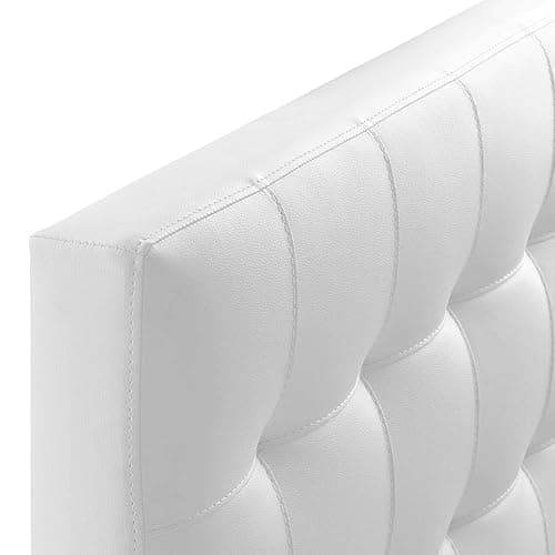 Modway Lily Tufted Faux Leather Upholstered Twin Headboard in White - Twin - White thumbnail 4