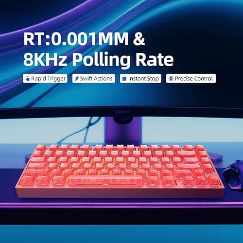 IROK MG75MAX 81 Keys Wired Magnetic Switch Keyboard, 256KHZ Single Key Scan Rate, PCB Nano-Coating Waterproof, Hall Effect, 8KHZ/ARGB/CNC Aluminum Gaming Keyboard(Red) thumbnail 8