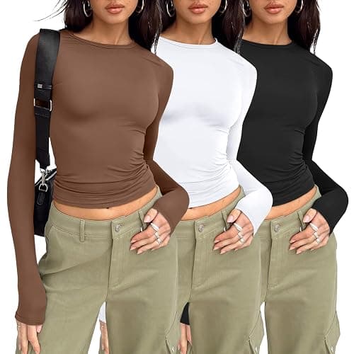 AUTOMET 3 Pack Womens Long Sleeve T Shirts Fall Fashion Basic Going Out Crop Tops Slim Fitted Winter Clothes 2025 - Image 1