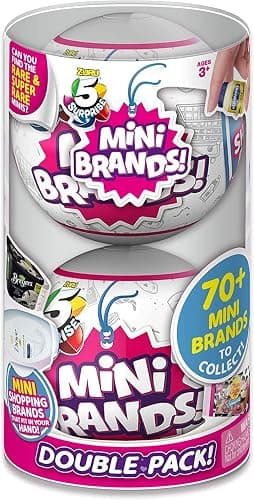 5 Surprise Mini Brands (2 Pack) Series 1 by ZURU Amazon Exclusive Mystery Real Miniature Collectible Toy Capsule (PVC Tube Packaging), Gold - Image 1