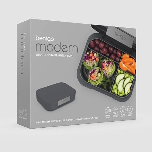 Bentgo® Modern - Versatile 4-Compartment Bento-Style Lunch Box for Adults and Teens, Leak-Resistant, Ideal for On-The-Go Balanced Eating - BPA-Free, Matte Finish and Ergonomic Design (Dark Gray) thumbnail 8