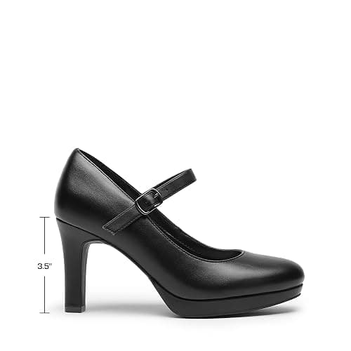DREAM PAIRS Women's Pumps Close Toe Classic High Heels Round Toe Comfortable Low Platform Mary Jane Dress Shoes thumbnail 4