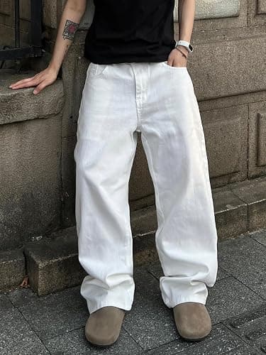 DFGIGT Men's Wide Leg Regual Fit Y2K Jeans Hip Hop Streetwear Denim Pants Casual Skateboard Trousers thumbnail 2