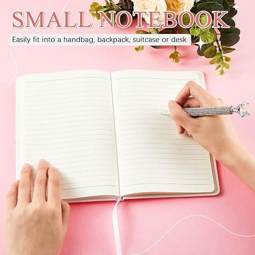 Resholder Silver A5 Rhinestone Notebook & Pen Set Bling Diary for Girls | Hard Cover Glitter Journal for Women, Sparkly Desk Accessories Gift for Women, Cute Classroom Supplies for Back to School thumbnail 6