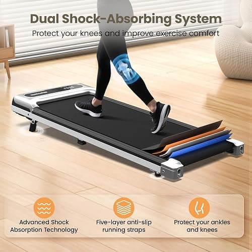 Yagud Walking Pad Treadmill with Incline for Home Office, Portable Under Desk Treadmill with Remote Control and LED Display, Walking Jogging Running Machine thumbnail 5