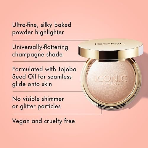 ICONIC LONDON Lit and Luminous Baked Highlighter | Powder Highlighter for a Radiant Glow, Cruelty-Free, Vegan Makeup, 0.56 oz thumbnail 2