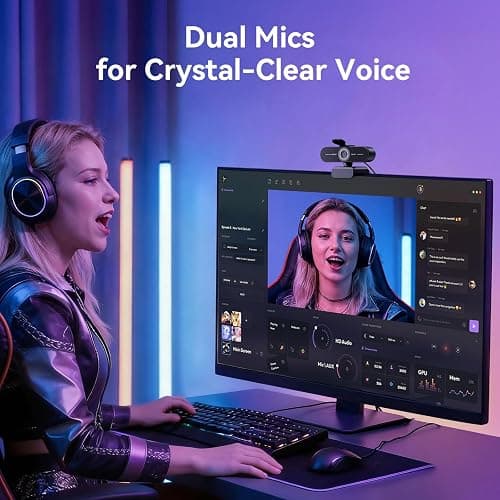 EMEET C60E 4K Webcam for Streaming & Gaming，PDAF Autofocus | Dual Mics, Live Streaming Camera with Auto Light Correction, Plug & Play USB Webcam for PC & Mac thumbnail 5