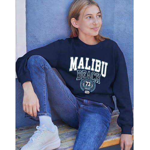Sulayesh Cute Preppy Letter Graphic Sweatshirts for Teen Girls Oversized Aesthetic Hoodies Crewneck Long Sleeve Pullover Tops thumbnail 4