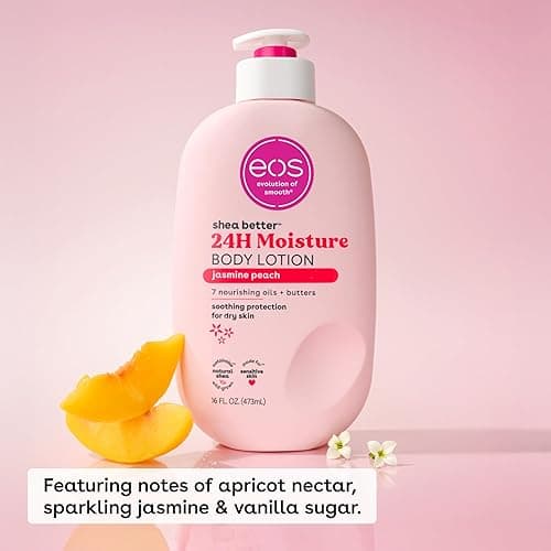 eos Shea Better Body Lotion Jasmine Peach, 24-Hour Moisture Skin Care, Lightweight & Non-Greasy, Natural Shea, Vegan, 16 fl oz thumbnail 3