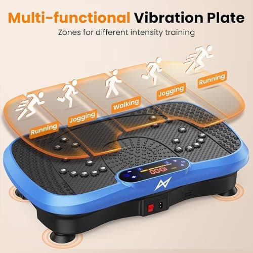 AXV Vibration Plate Exercise Machine Fitness Platform Body Vibrating Board | Curved Design 200W Powerful Oscillating 120 Level Shake Plate for Lymphatic Drainage Recovery Whole Body Toning With Handles thumbnail 9