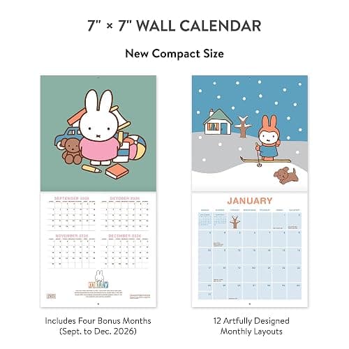 Orange Circle Studio 2027 Miffy A Year in Color 7" x 7" Wall Calendar, 12 Artfully Designed Monthly Layouts, Includes 4 Bonus Months, Full-Color FSC® Paper, Hanging Calendar for Home or Office Decor thumbnail 7