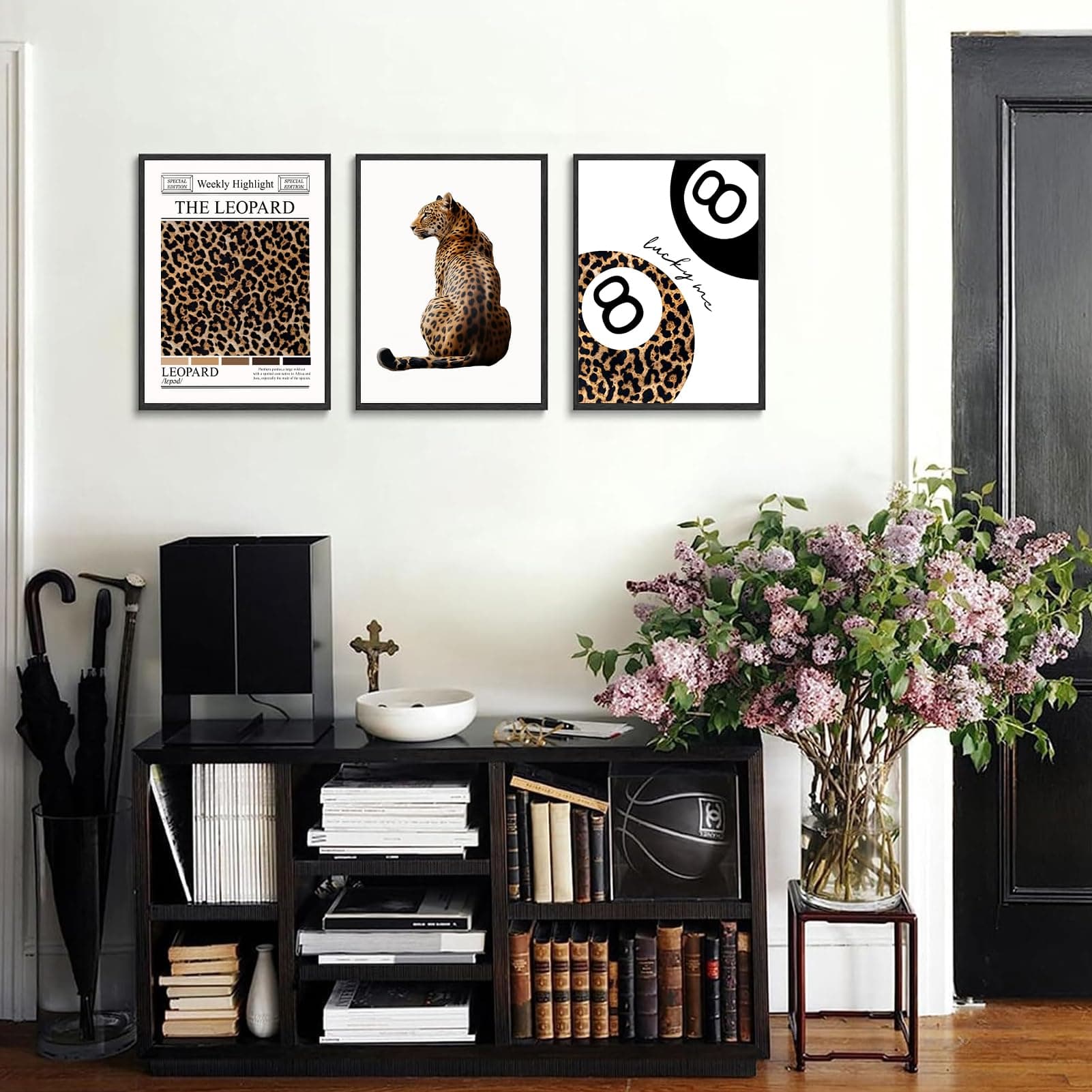 Leopard Canvas Posters 12x16 Inch 8 Balls Print Aesthetic Wall Decor for Girls Room Apartment Dorm 3 Pack thumbnail 4