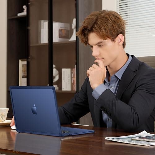 MOSISO Compatible with MacBook Air 15 inch Case 2025 2024 2023 Release M4 A3241 M3 A3114 M2 A2941, Anti-Cracking&Anti-Fingerprint Heavy Duty Hard Shell with TPU Bumper&Keyboard Cover, Midnight Blue thumbnail 6
