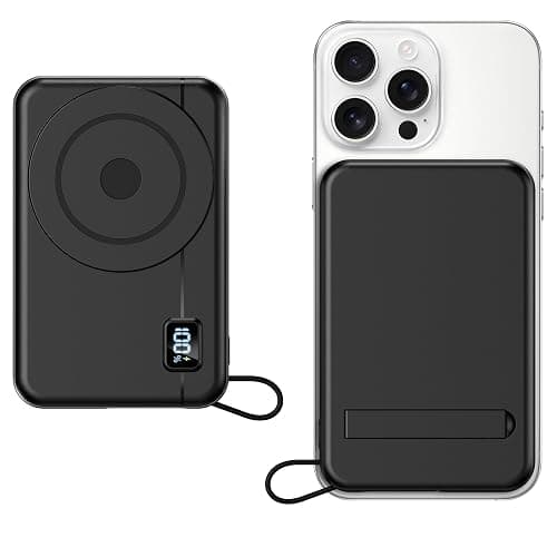 Moscsaz Batterie Externe sans Fil - Compatible avec iPhone 17 16 15 14 13 12 Séries et Samsung Magnétique Power Bank 10000mAh Induction Petite Mini Portable Charge Rapide Chargeur,LED Display - Image 1