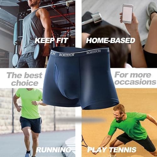 ROSTITCH Men's Boxer Briefs, Soft and Breathable Upgrade cotton men‘s underwear with Fly, Super elasticity mens underwear thumbnail 7