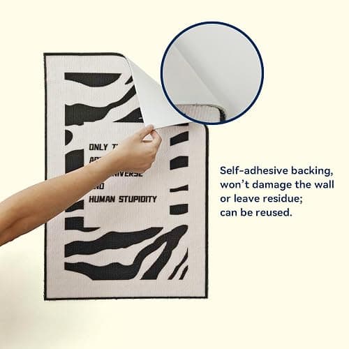 BNEKOLISM Wall Cat Scratcher for Indoor Cats - Reusable & Damage-Free Wall-Mounted Fabric Scratching, DIY for Furniture and Wall Protection (11.81''x31.50'', Humans vs Cats in a Battle) thumbnail 3