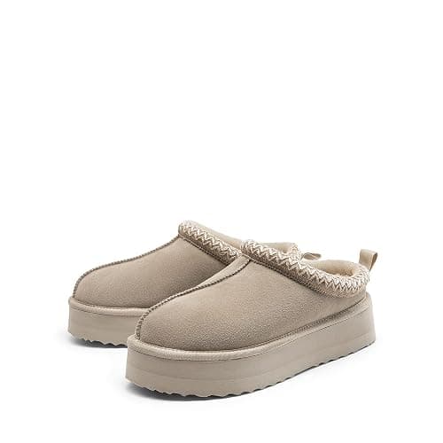 DREAM PAIRS Women's Platform Slippers Genuine Suede Slip-on Warm FuzzyEasy Autumn Winter Fluffy Comfy Furry Shoes for Outdoor Indoor thumbnail 5