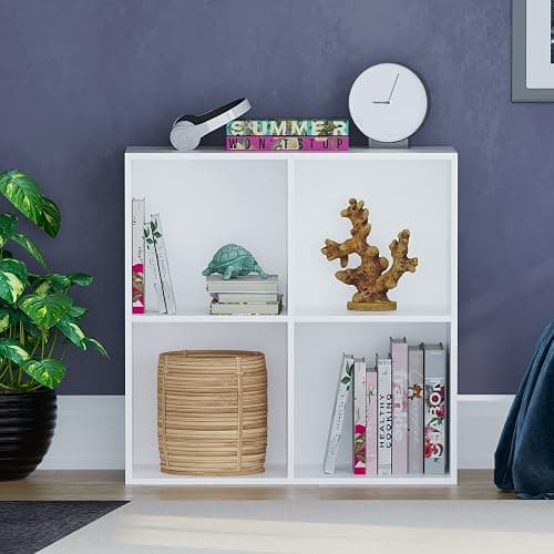 Vida Designs Durham Cube Bookcase Storage Organiser Living Room Bookshelf Home Office Furniture (4 Cube, White) thumbnail 3