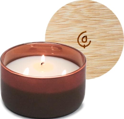 Calyan Wax Co. Mahogany & Cashmere 3 Wick Scented Candle - 30 Hour Burn | Made in the USA Luxury Clean Soy Wax Candles - Long Lasting Large Glass Jar Candle for Home - 3 Wicks - 8oz - Image 1