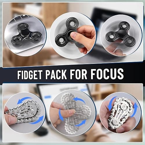 5 Pcs Fidget Toys Teen & Adult Metal Fidgets Spinner Infinity Cube Cool Hammer Hand Spinner Gadgets Office Desk Toy Sensory Items for Stocking Stuffers for Gift thumbnail 3