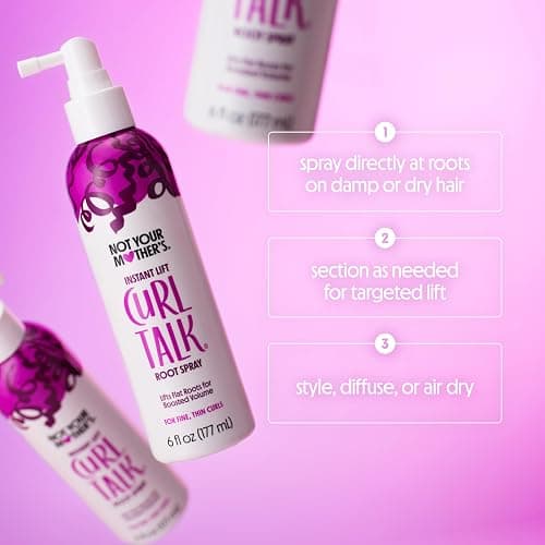 Not Your Mother's Curl Talk Instant Lift Root Hair Spray and Strengthening Volume Foam (2-Pack) - Powered by Biotin, Peptides, and Rice Protein - For Curly Hair Types thumbnail 7