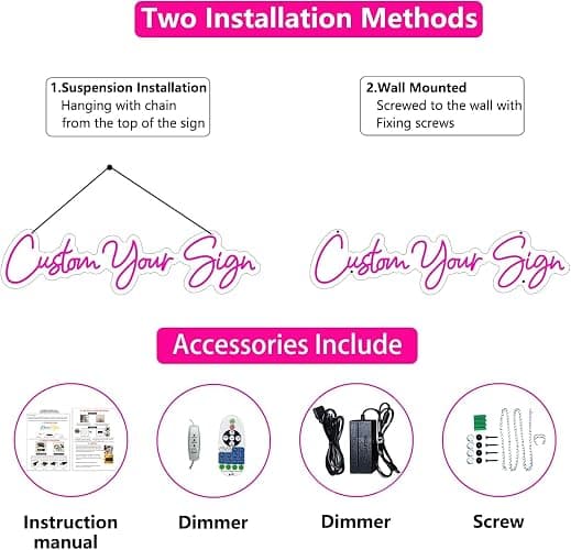 Custom Neon Signs for Wall Decor LED Customizable Neon Light Signs for Bedroom Wedding Birthday Personalized Name Light up Sign Pink Sign Boy Girl Decoration - 1-Color More thumbnail 5