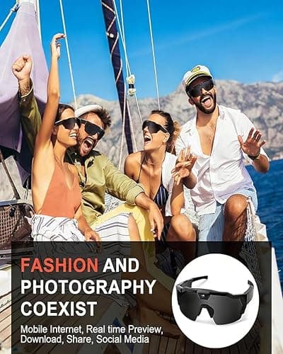 HUCLTZV POV Glasses 4K Baseball Sunglasses Camera Smart Men Women Video Action 2026 Upgrade Eyeglasses Running Style Meets Function Sports Cycling Hiking HD (Blue) thumbnail 5