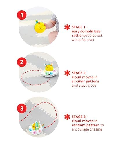 Skip Hop Baby Follow-Me Bee Tummy Time Crawl Toy 3-Stage Infant Sensory Development with Lights Sounds and Music Explore & More Age 5m+ thumbnail 6