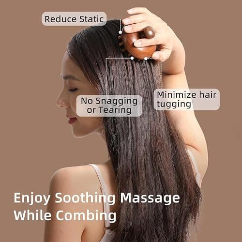 Olaemuo Wooden Scalp Massager for Hair Growth｜Full Body Massage Tool | Curved Design | Natrual Scalp Brush｜Gua Sha｜Head Massager with Travel Pouch thumbnail 8