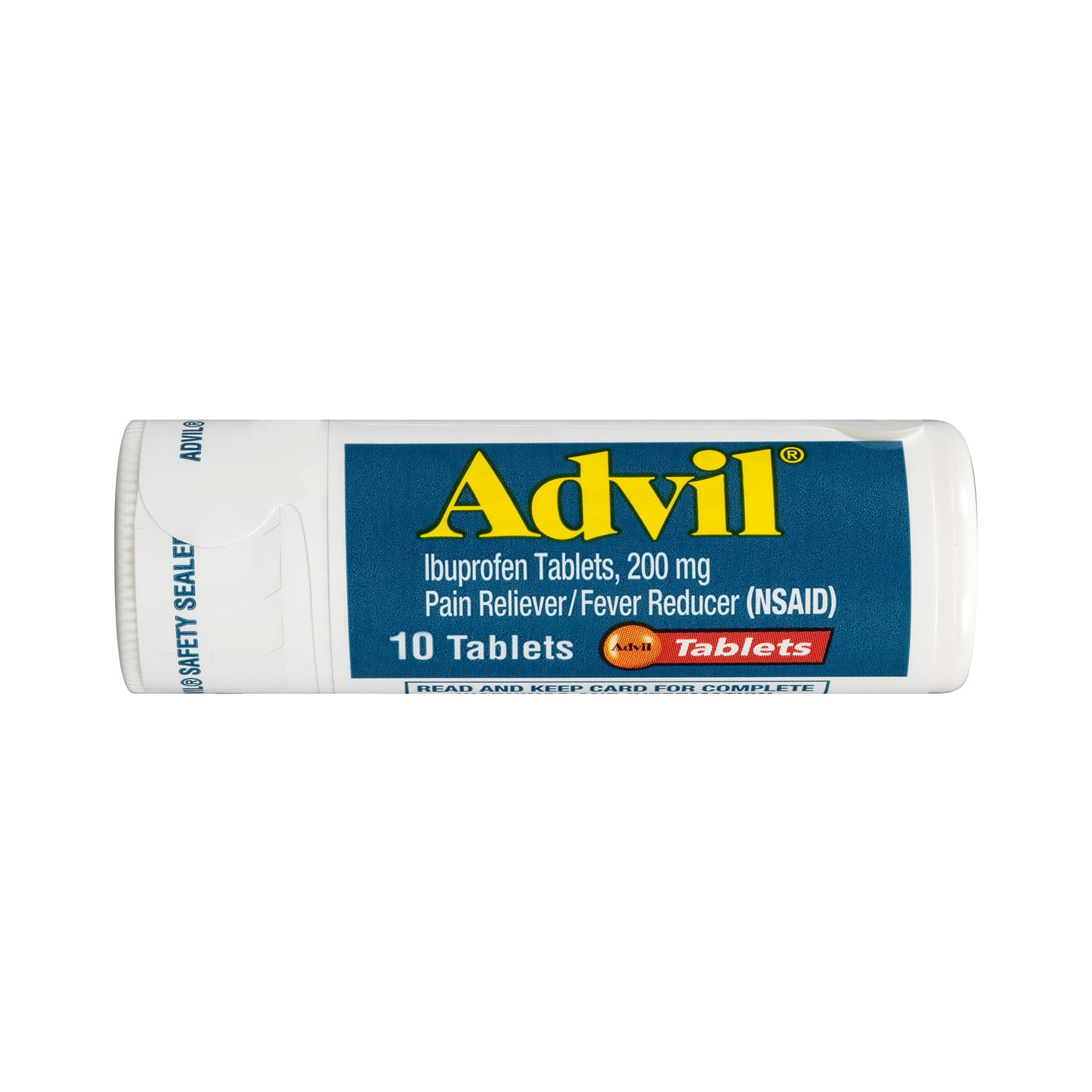 Advil Pain Reliever and Fever Reducer, Pain Relief Medicine with Ibuprofen 200mg for Headache, Backache, Menstrual Pain and Joint Pain Relief - 10 Coated Tablets 10 Count (Pack of 1) - Image 1