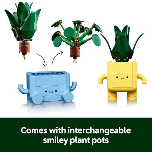 LEGO Botanicals Happy Plants Toy - Crafts Kit for Kids incl. 2 Artificial Plants with 2 Colourful Flower Pots & Interchangeable Cartoon Faces - Nature Gifts for 9+ Year Old Girls & Teens - 10349 thumbnail 7
