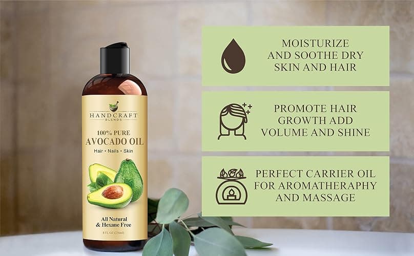 Handcraft Blends Avocado Oil - Cold-Pressed 8 Fl Oz - 100% Pure and Natural - Premium Grade Carrier Oil for Skin and Hair - Hair and Body - Massage - Hexane-Free thumbnail 5